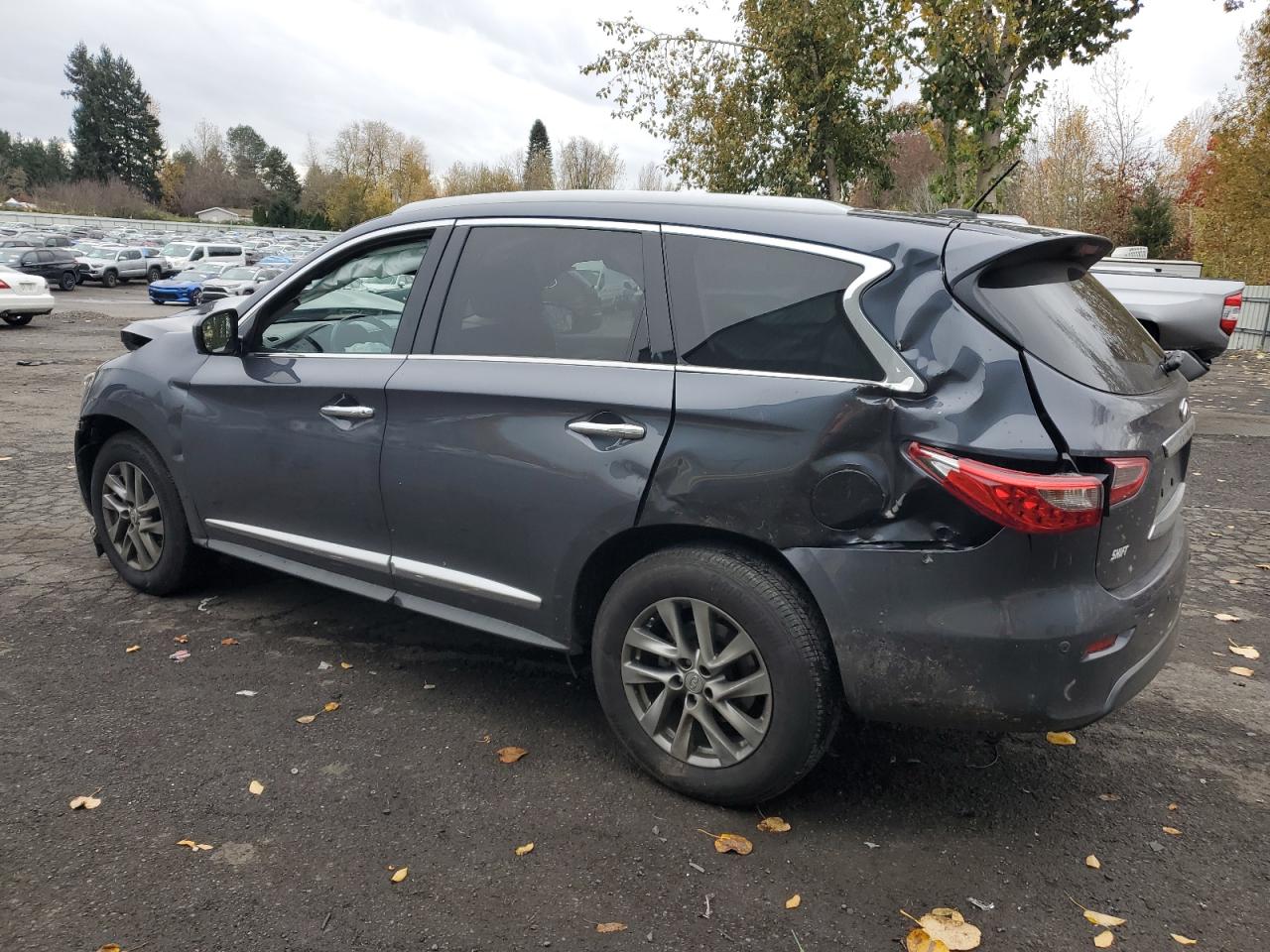 2013 Infiniti JX VIN 5N1AL0MM2DC326116 Copart auction photo, front end / rear end damage thumbnail 2