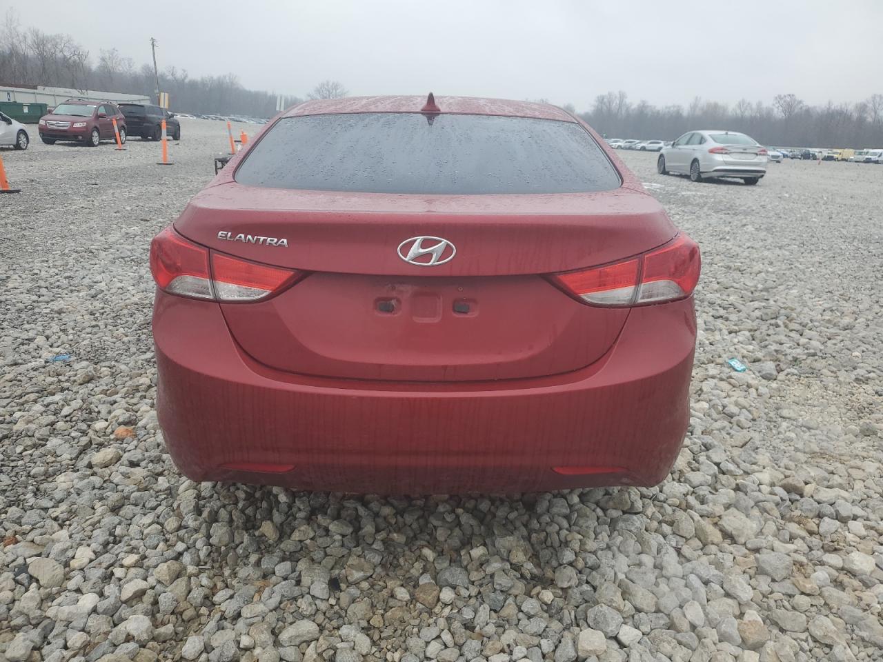 2012 Hyundai Elantra VIN KMHDH4AE1CU218114 Copart auction photo, front end / rear end damage thumbnail 6