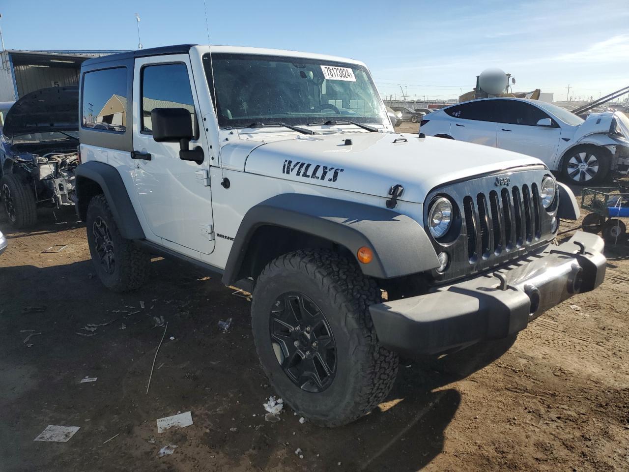 2014 Jeep Wrangler VIN 1C4AJWAG6EL257427 Copart auction photo, side damage thumbnail 4