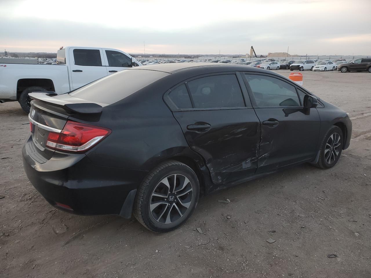 2013 Honda Civic VIN 19XFB2F9XDE051640 Copart auction photo, side / rear end damage thumbnail 3