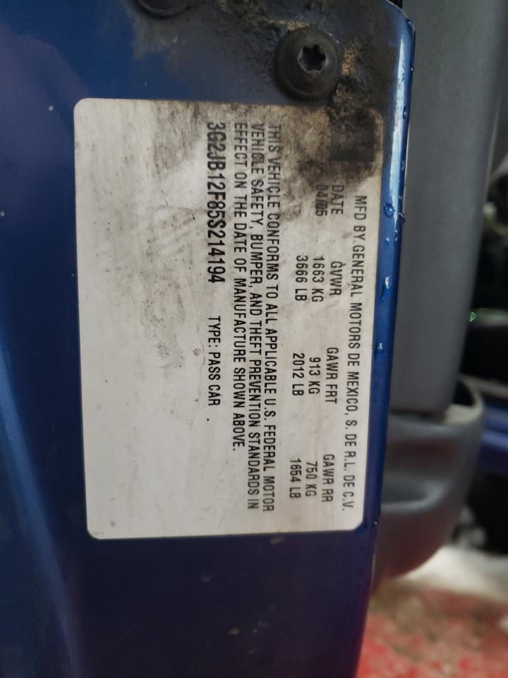 2005 Pontiac Sunfire VIN 3G2JB12F85S214194 Copart auction photo, front end damage thumbnail 13