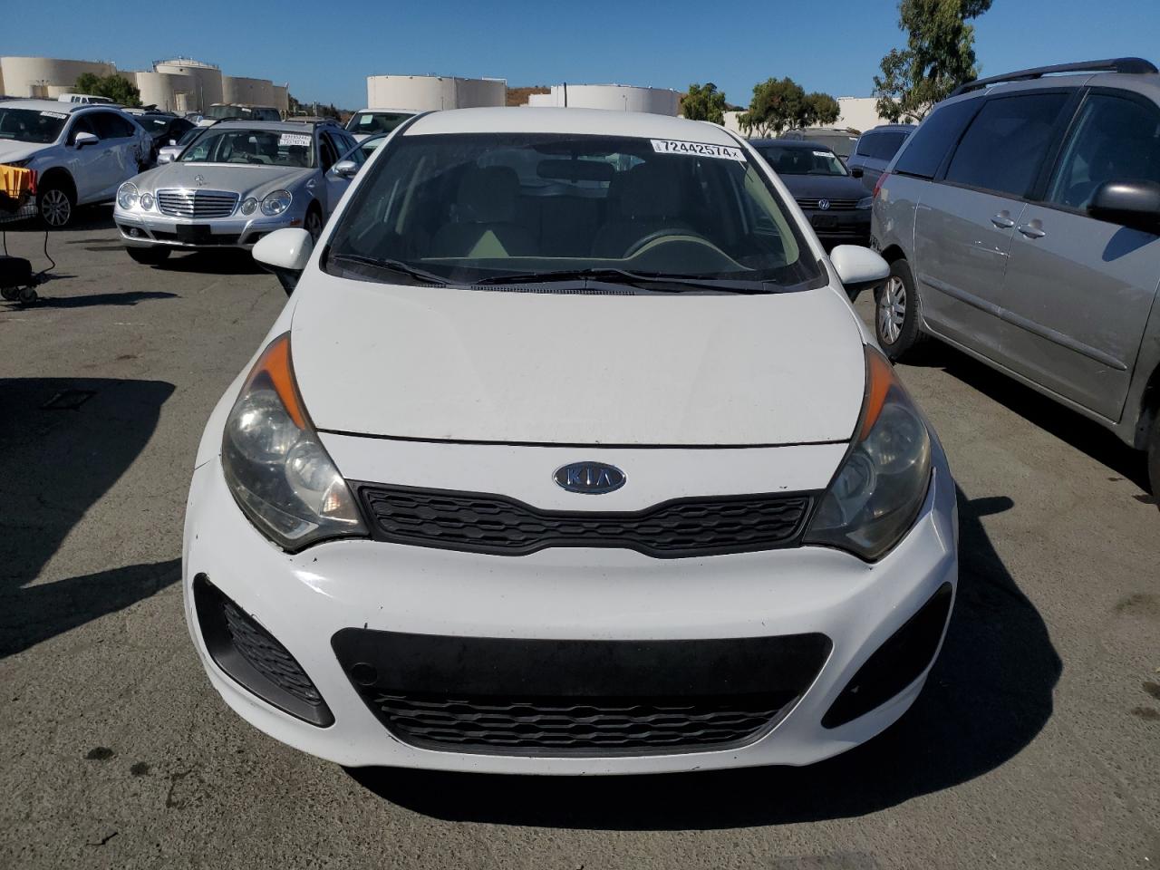 2013 KIA Rio VIN KNADM5A32D6110043 Copart auction photo, rear end damage thumbnail 5