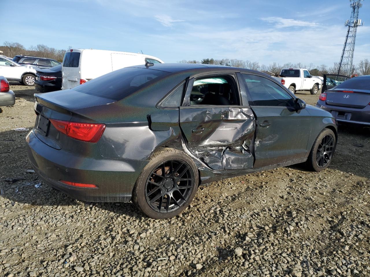 2016 Audi A3 VIN WAUA7GFF1G1065316 Copart auction photo, side damage thumbnail 3