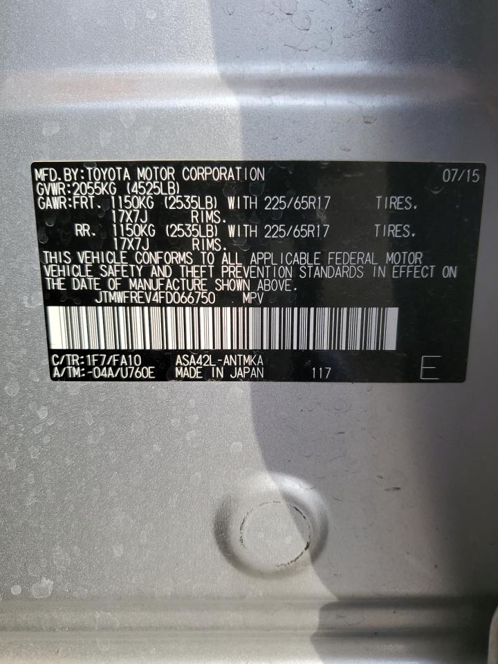 2015 Toyota RAV 4 VIN JTMWFREV4FD066750 Copart auction photo, all over damage thumbnail 15