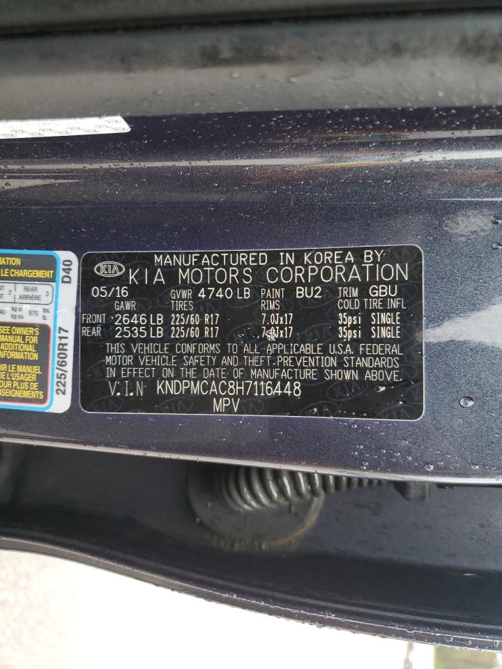 2017 KIA Sportage VIN KNDPMCAC8H7116448 Copart auction photo, rear end / side damage thumbnail 16
