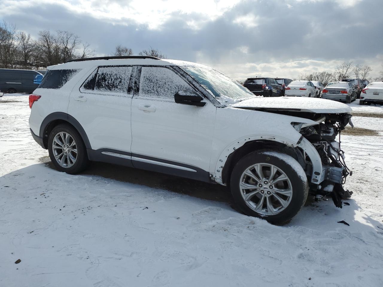 2021 Ford Explorer VIN 1FMSK7DH9MGA68432 Copart auction photo, front end / undercarriage damage thumbnail 4