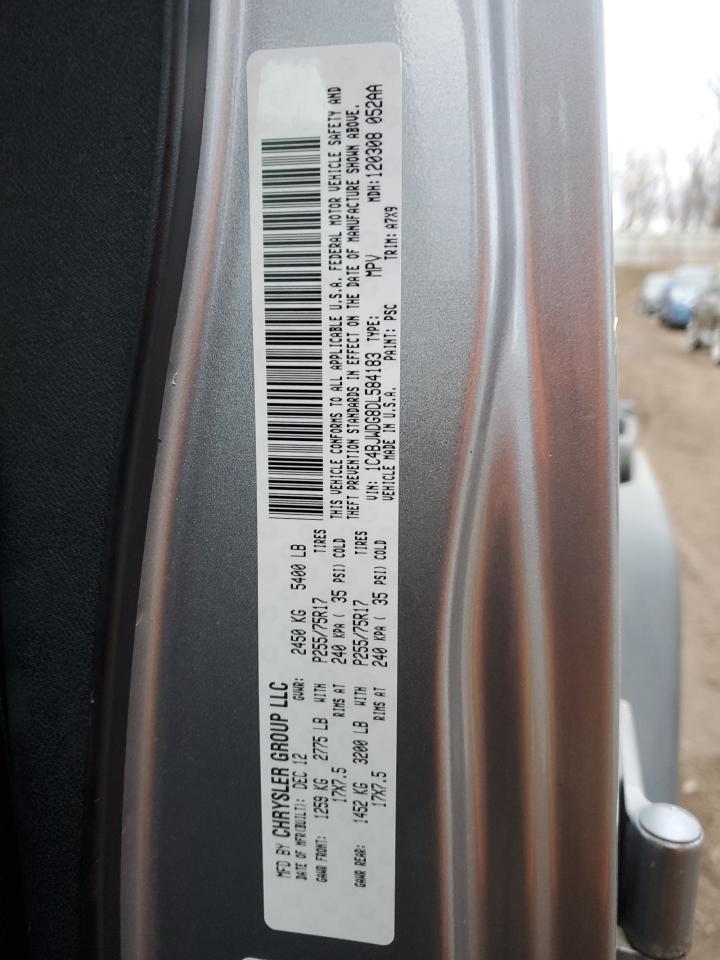 2013 Jeep Wrangler VIN 1C4BJWDG8DL584183 Copart auction photo, side / front end damage thumbnail 13