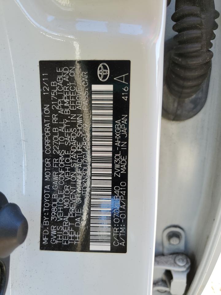 2012 Toyota Prius VIN JTDKN3DU7C1482179 Copart auction photo, all over damage thumbnail 14