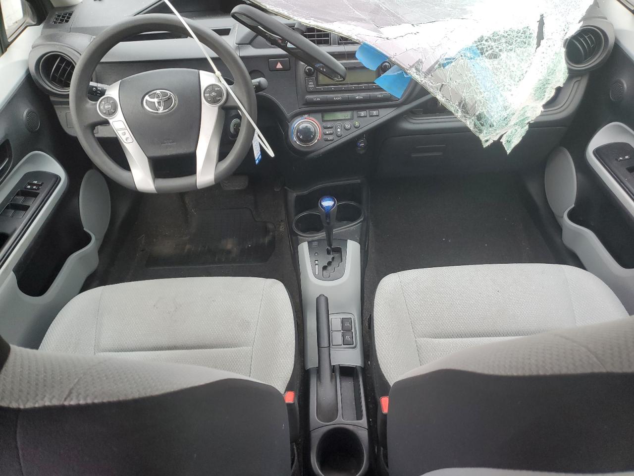 2014 Toyota Prius VIN JTDKDTB33E1573126 Copart auction photo, top/roof / front end damage thumbnail 8