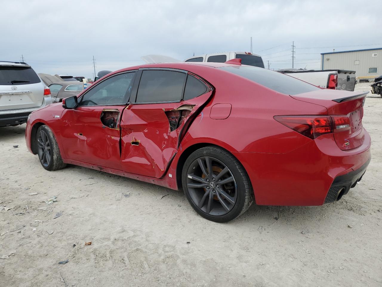 2018 Acura TLX VIN 19UUB2F68JA009979 Copart auction photo, side damage thumbnail 2