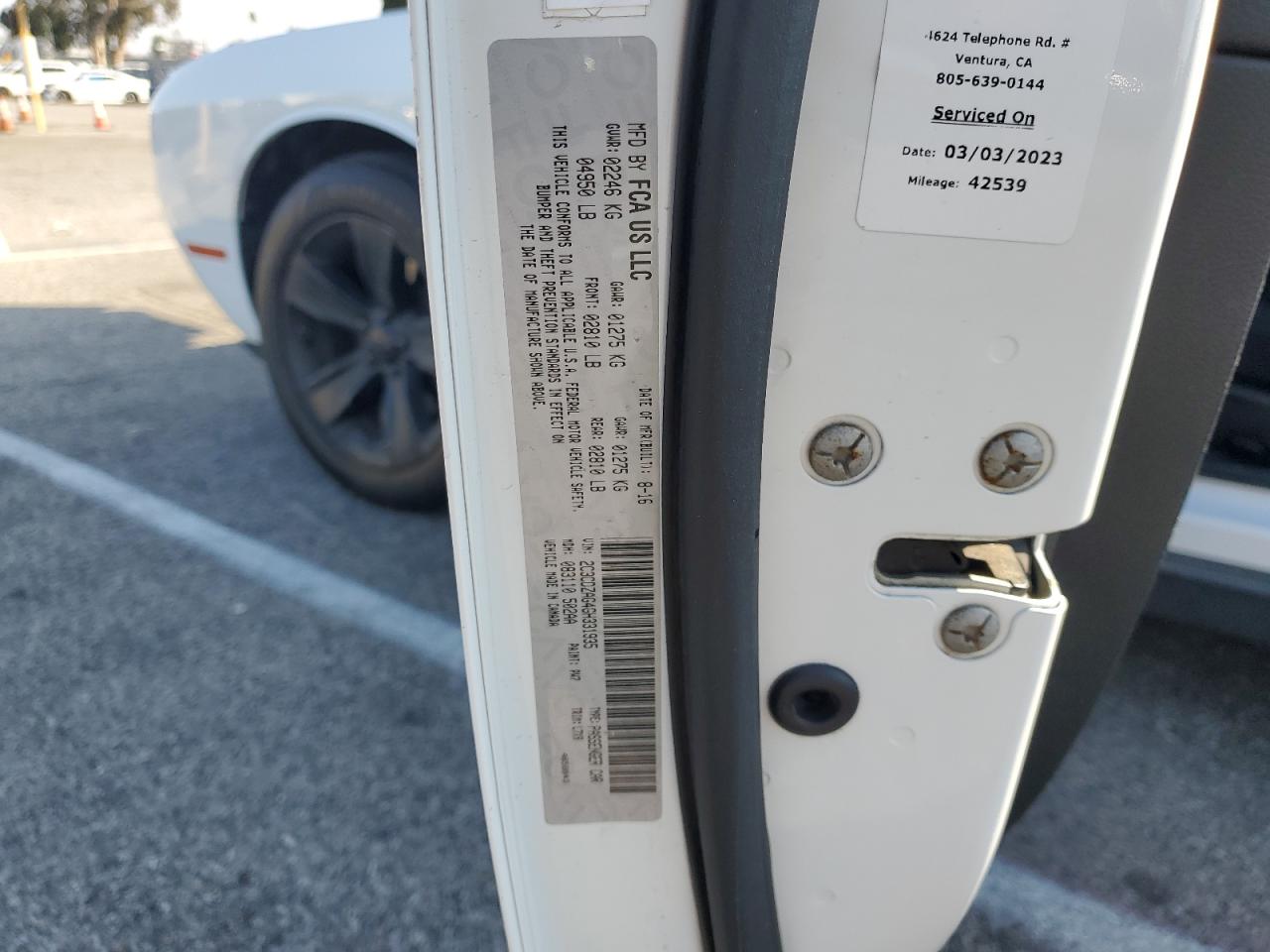 2016 Dodge Challenger VIN 2C3CDZAG4GH331935 Copart auction photo, rear end damage thumbnail 12