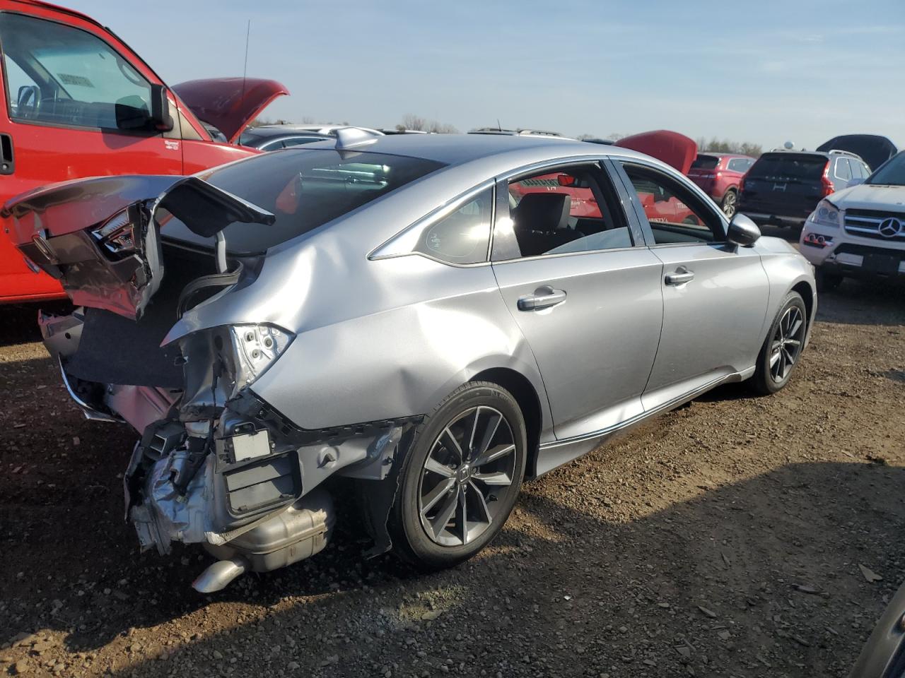 2021 Honda Accord VIN 1HGCV1F54MA074420 Copart auction photo, rear end damage thumbnail 3