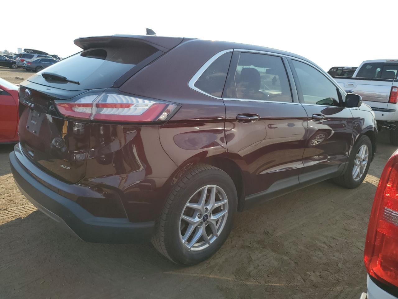 2021 Ford Edge VIN 2FMPK4J92MBA00160 Copart auction photo, front end / side damage thumbnail 3