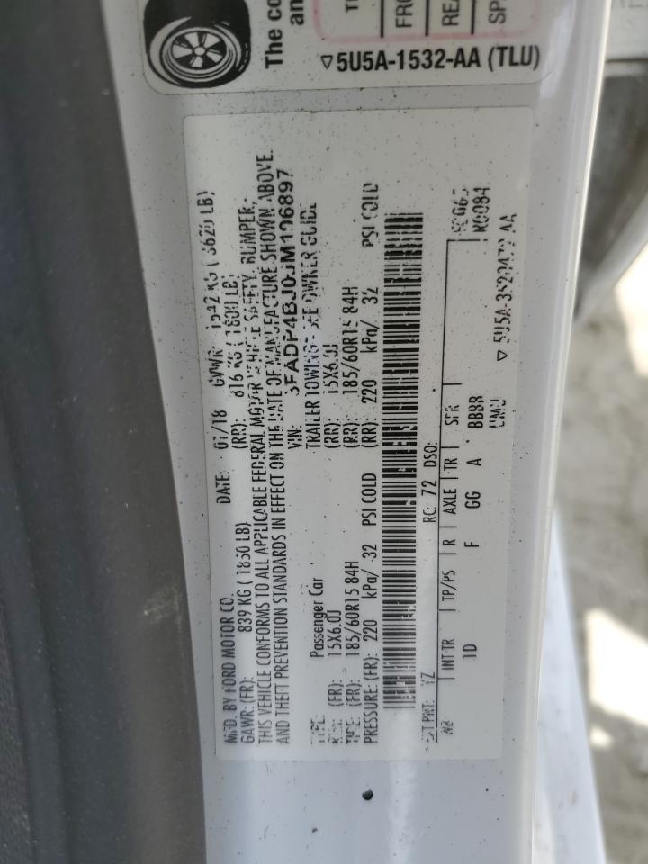 2018 Ford Fiesta VIN 3FADP4BJ0JM106897 Copart auction photo, front end damage thumbnail 13