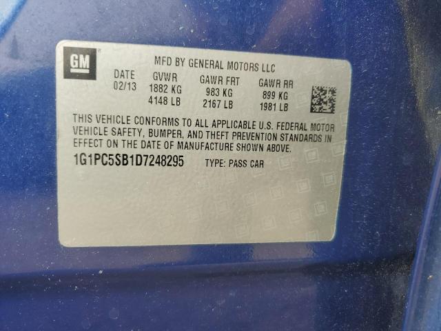 2013 Chevrolet Cruze VIN 1G1PC5SB1D7248295 Copart auction photo, front end damage thumbnail 12