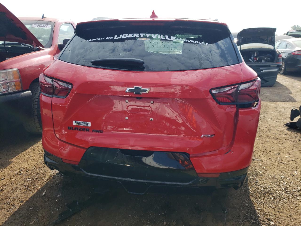 2022 Chevrolet Blazer VIN 3GNKBKRS5NS217683 Copart auction photo, rear end / undercarriage damage thumbnail 6