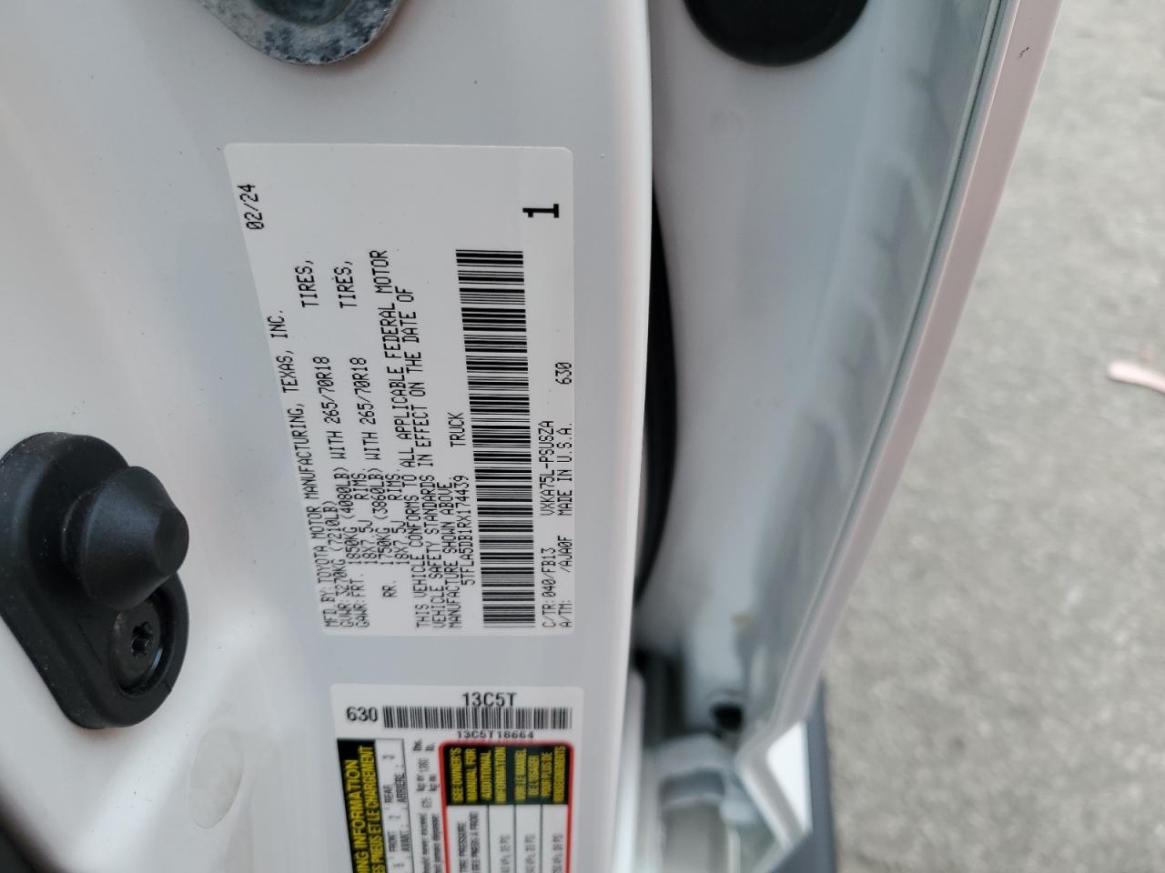 2024 Toyota Tundra VIN 5TFLA5DB1RX174439 Copart auction photo, mechanical damage thumbnail 12