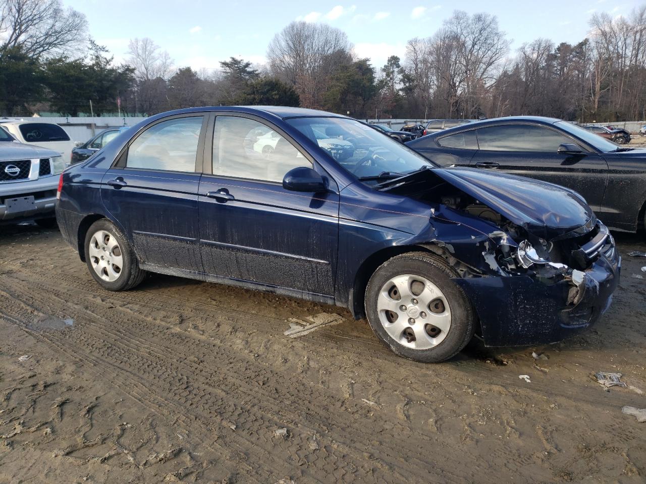 2007 KIA Spectra VIN KNAFE121975474692 Copart auction photo, front end damage thumbnail 4