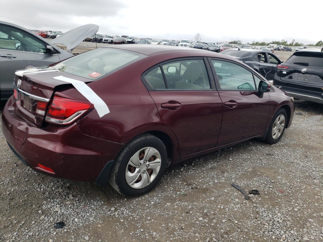 2013 Honda Civic VIN 19XFB2F52DE009430 Copart auction photo, rear end damage thumbnail 3