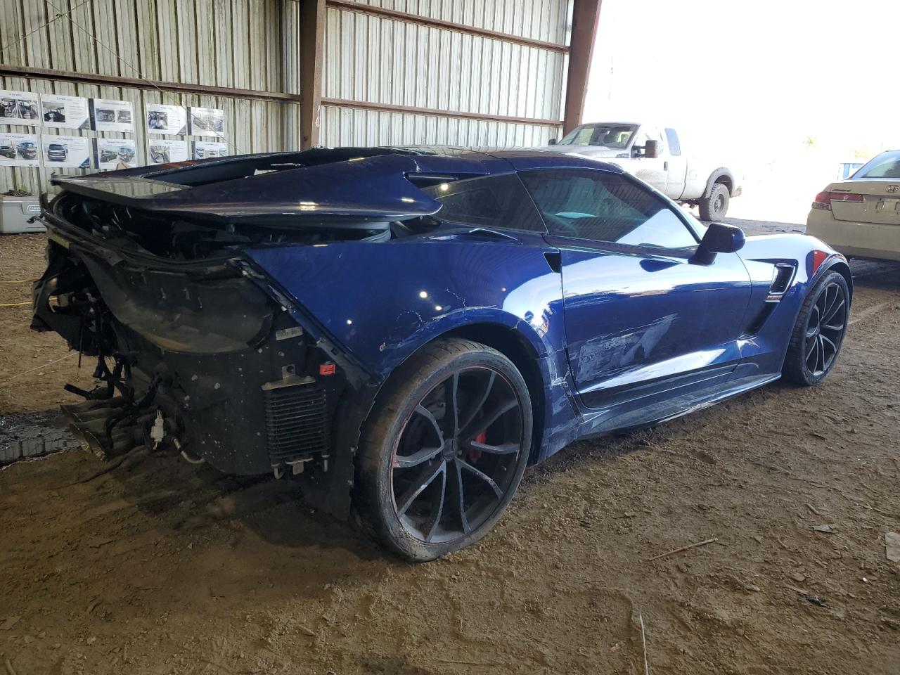 2017 Chevrolet Corvette VIN 1G1Y12D7XH5113769 Copart auction photo, rear end / side damage thumbnail 3