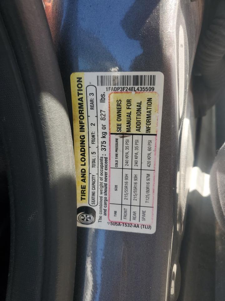 2014 Ford Focus VIN 1FADP3F24EL435509 Copart auction photo, side damage thumbnail 13