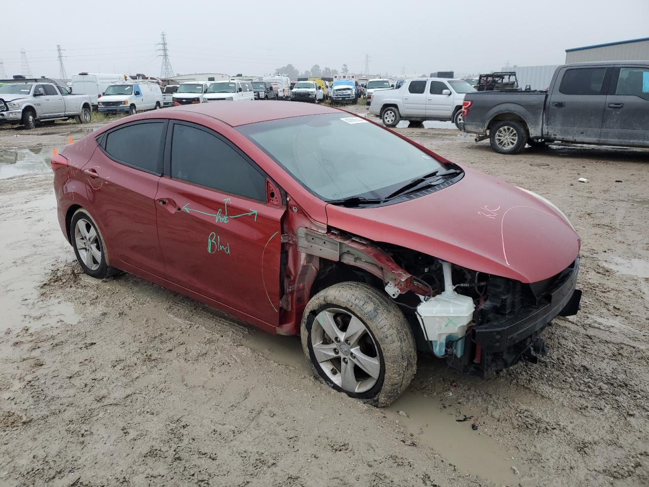 2012 Hyundai Elantra VIN KMHDH4AE6CU199012 Copart auction photo, front end damage thumbnail 4