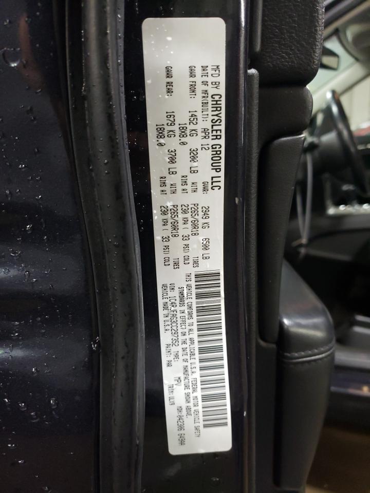 2012 Jeep Grand Cherokee VIN 1C4RJFAG3CC297352 Copart auction photo, front end damage thumbnail 13