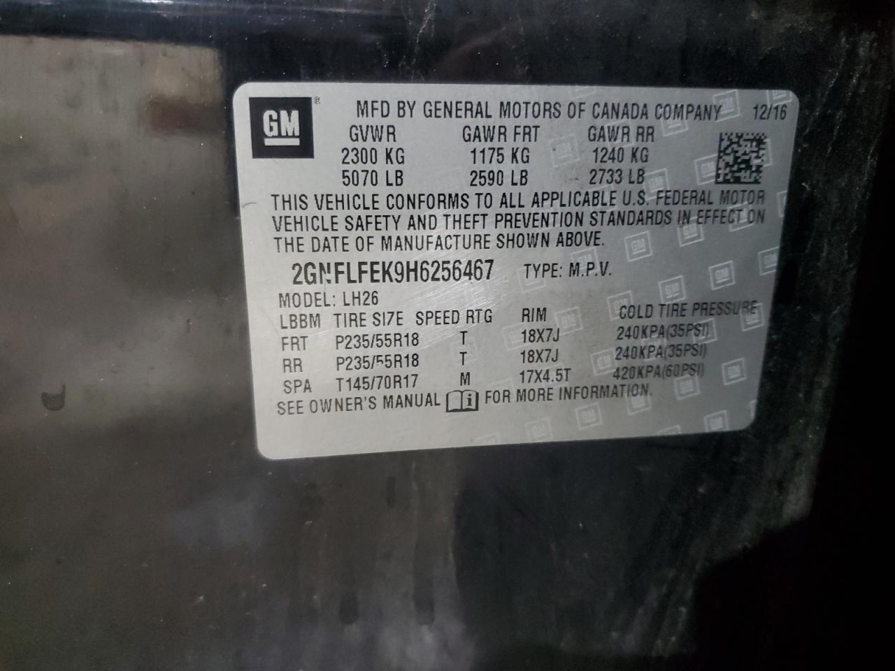 2017 Chevrolet Equinox VIN 2GNFLFEK9H6256467 Copart auction photo, front end / minor dent/scratches damage thumbnail 15