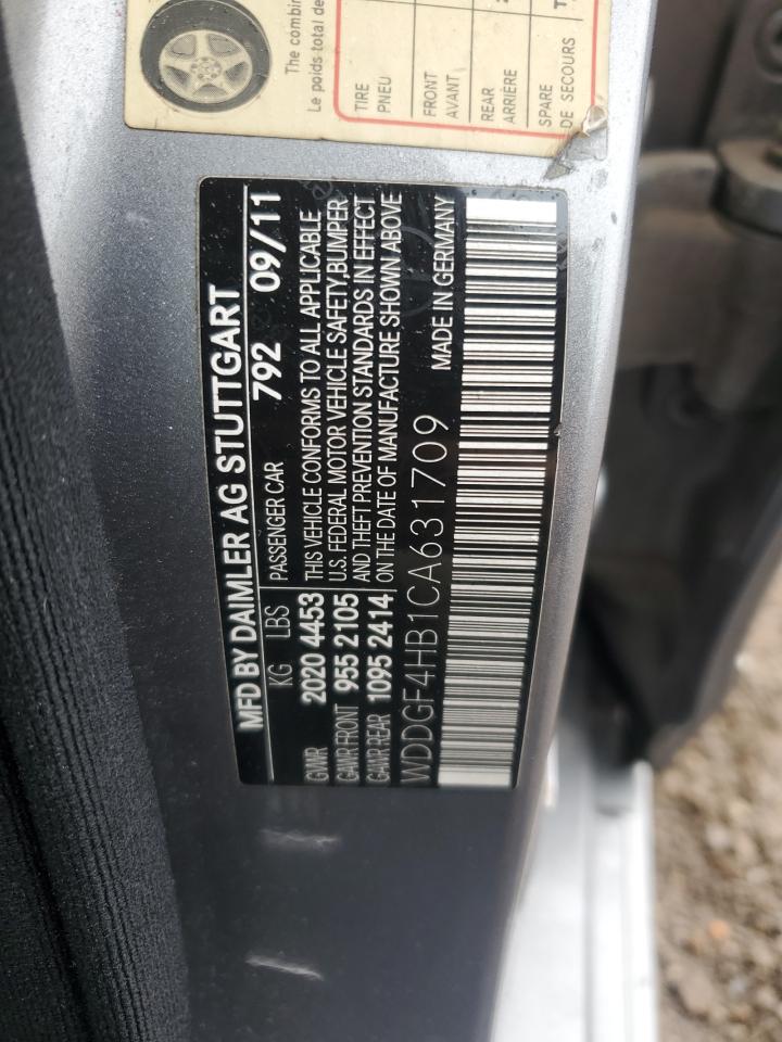 2012 Mercedes-Benz C-klasse VIN WDDGF4HB1CA631709 Copart auction photo, front end / mechanical damage thumbnail 14
