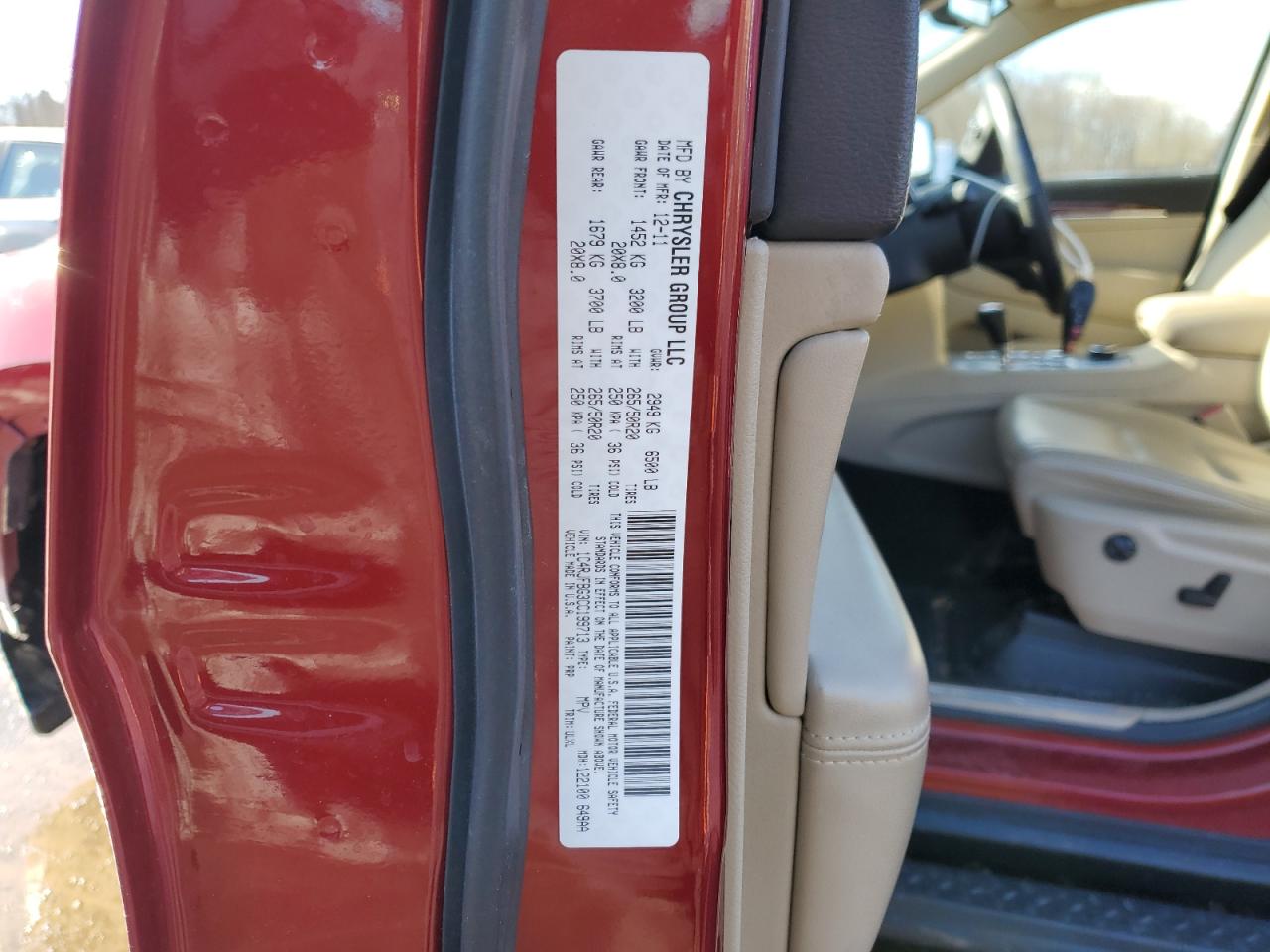 2012 Jeep Grand Cherokee VIN 1C4RJFBG3CC199713 Copart auction photo, front end / minor dent/scratches damage thumbnail 13