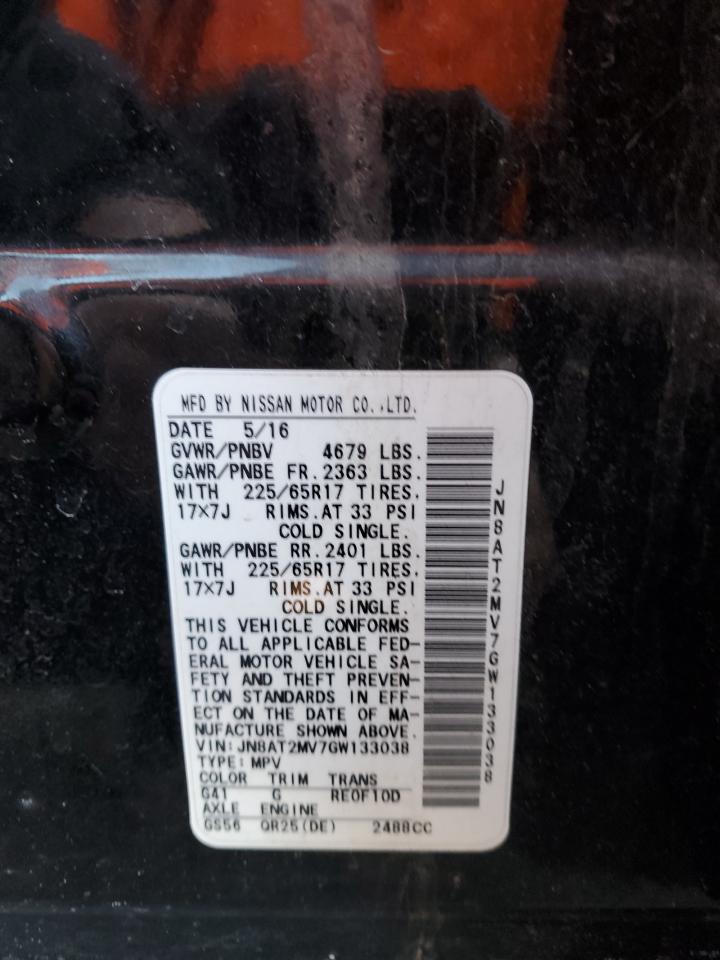 2016 Nissan Rogue VIN JN8AT2MV7GW133038 Copart auction photo, front end damage thumbnail 15