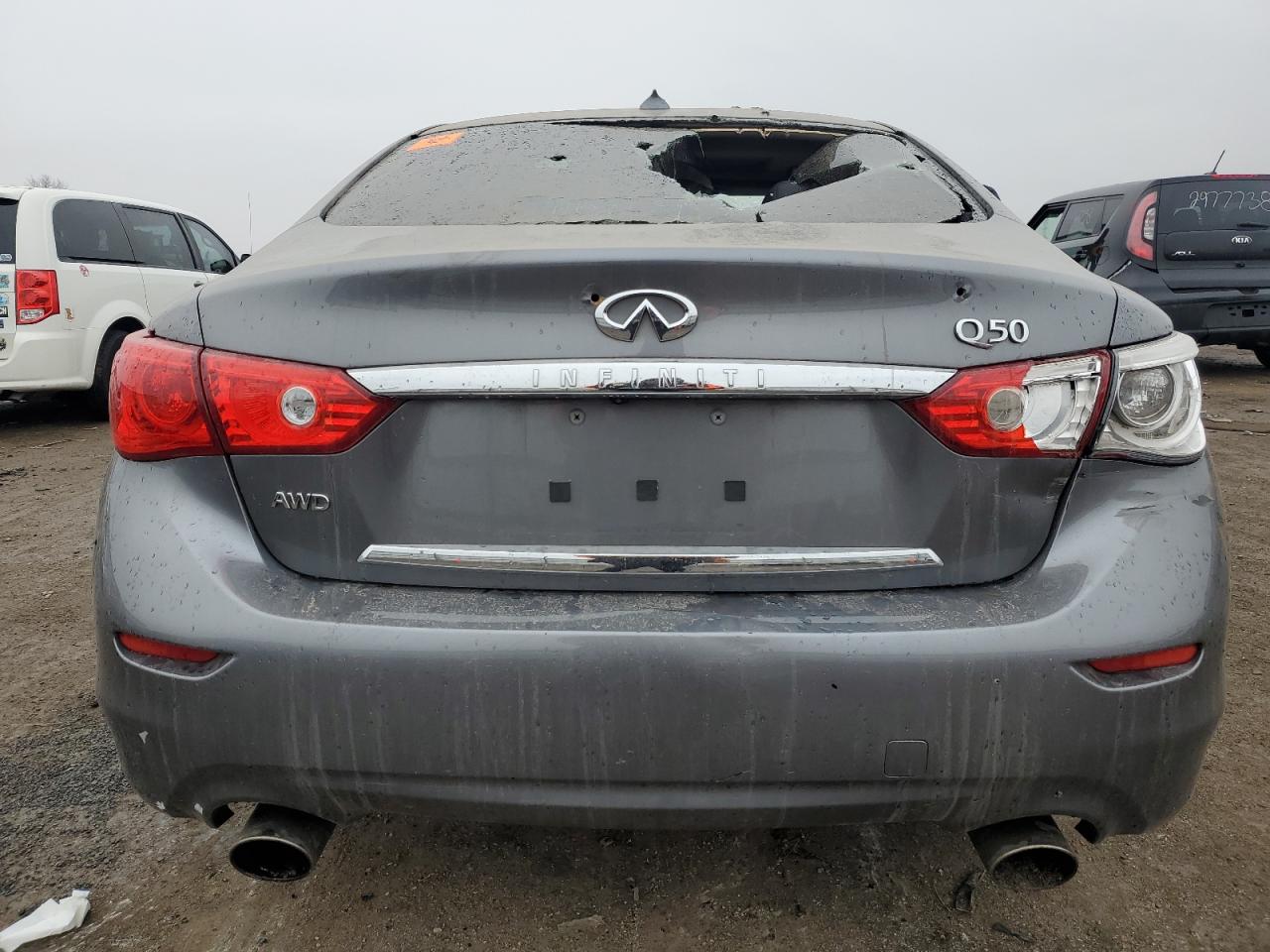 2017 Infiniti Q50 VIN JN1CV7AR7HM680684 Copart auction photo, all over damage thumbnail 6