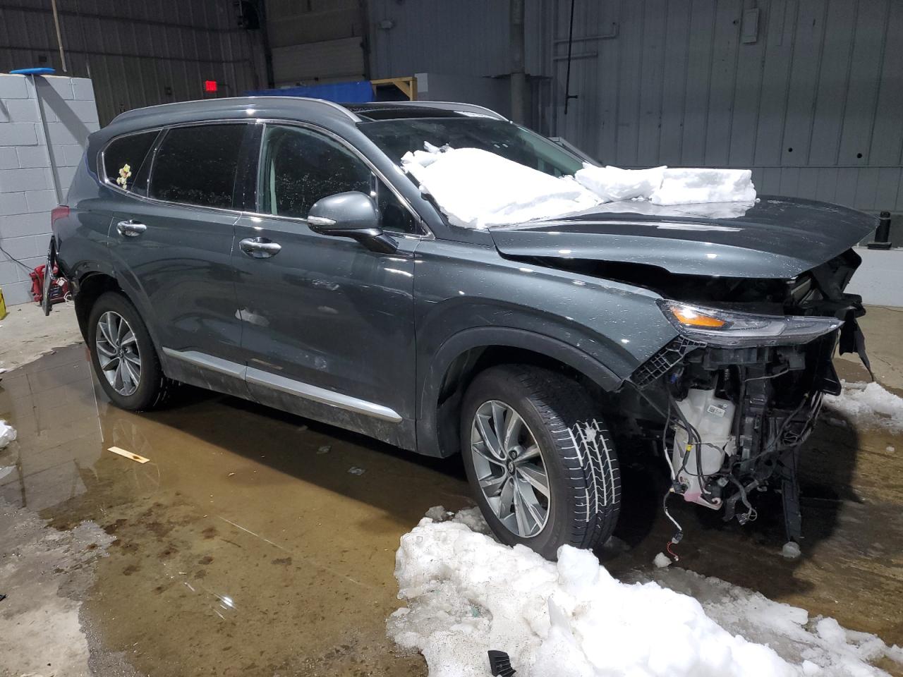 2019 Hyundai Santa Fe VIN 5NMS5CAD8KH086528 Copart auction photo, front end / rear end damage thumbnail 4