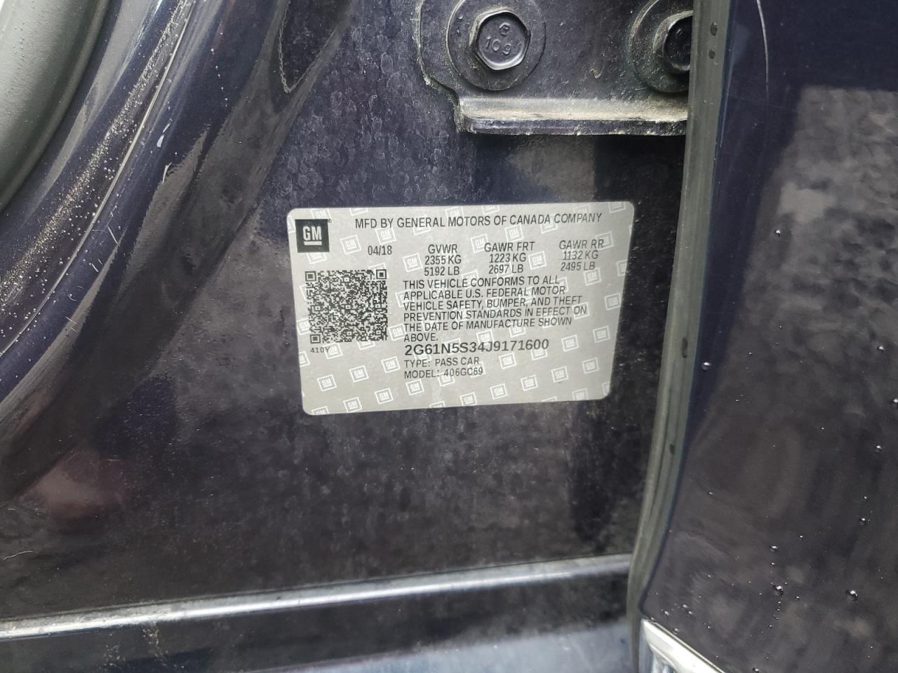 2018 Cadillac XTS VIN 2G61N5S34J9171600 Copart auction photo, front end damage thumbnail 13