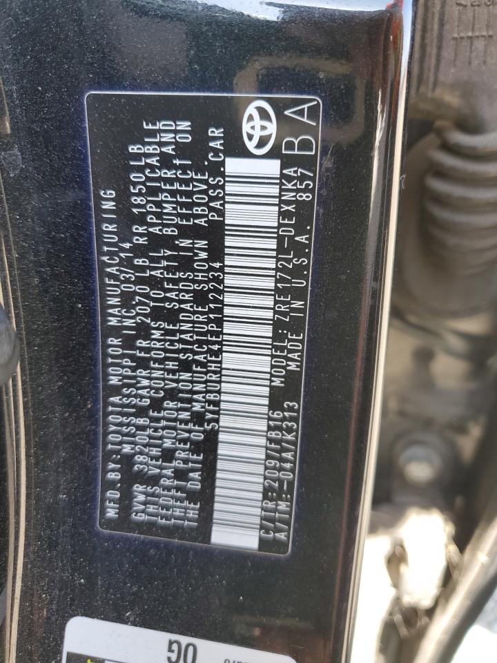 2014 Toyota Corolla VIN 5YFBURHE4EP112234 Copart auction photo, front end damage thumbnail 12