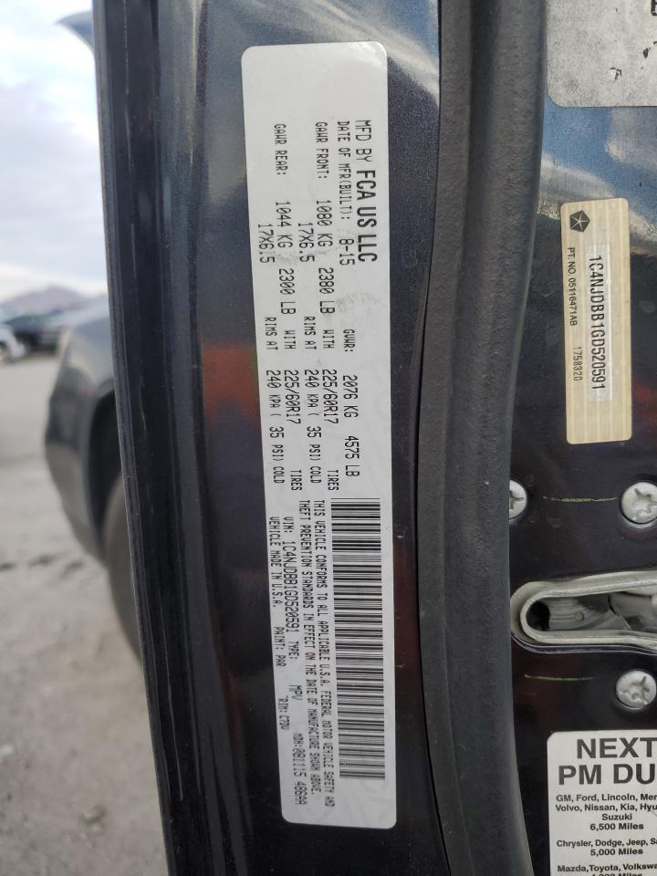 2016 Jeep Compass VIN 1C4NJDBB1GD520591 Copart auction photo, rear end damage thumbnail 13