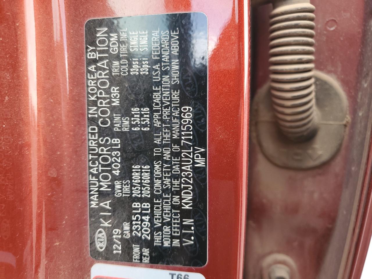 2020 KIA Soul VIN KNDJ23AU2L7115969 Copart auction photo, front end damage thumbnail 15