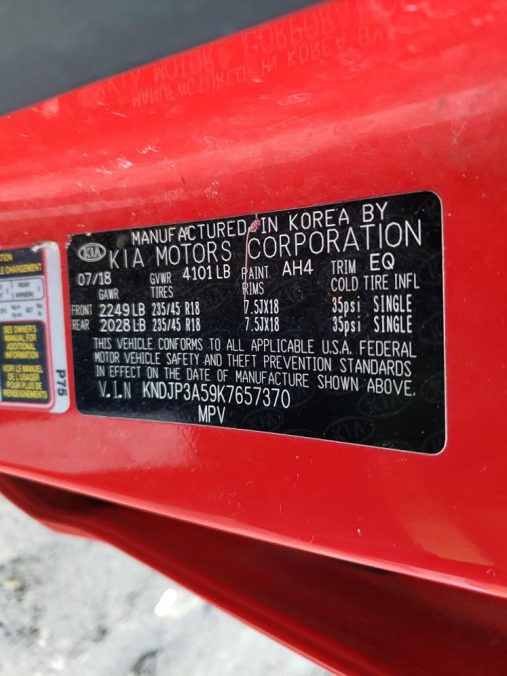 2019 KIA Soul VIN KNDJP3A59K7657370 Copart auction photo, front end damage thumbnail 12