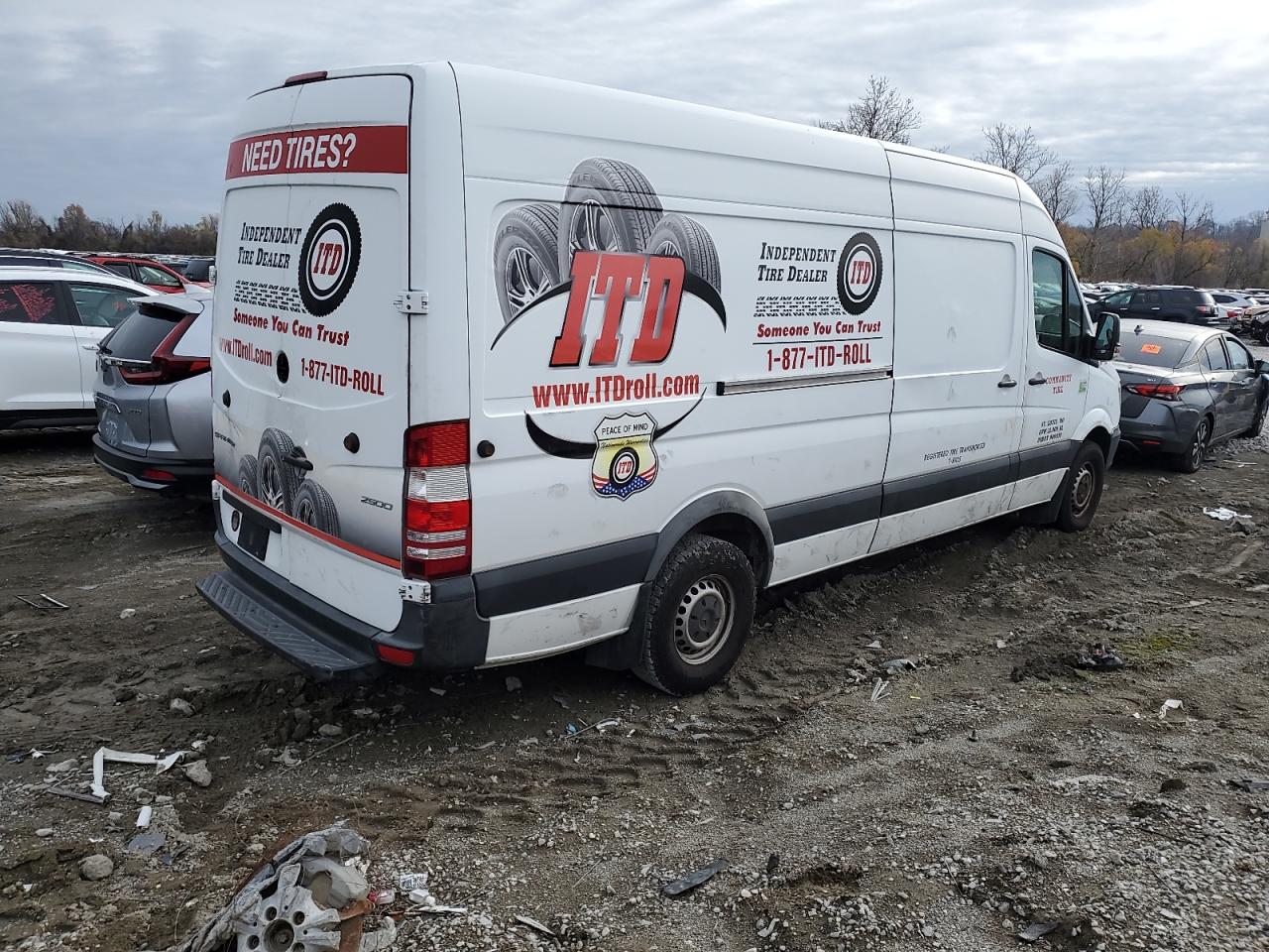 2017 Mercedes-Benz Sprinter VIN WD3PE8CD5HP521290 Copart auction photo, mechanical damage thumbnail 3