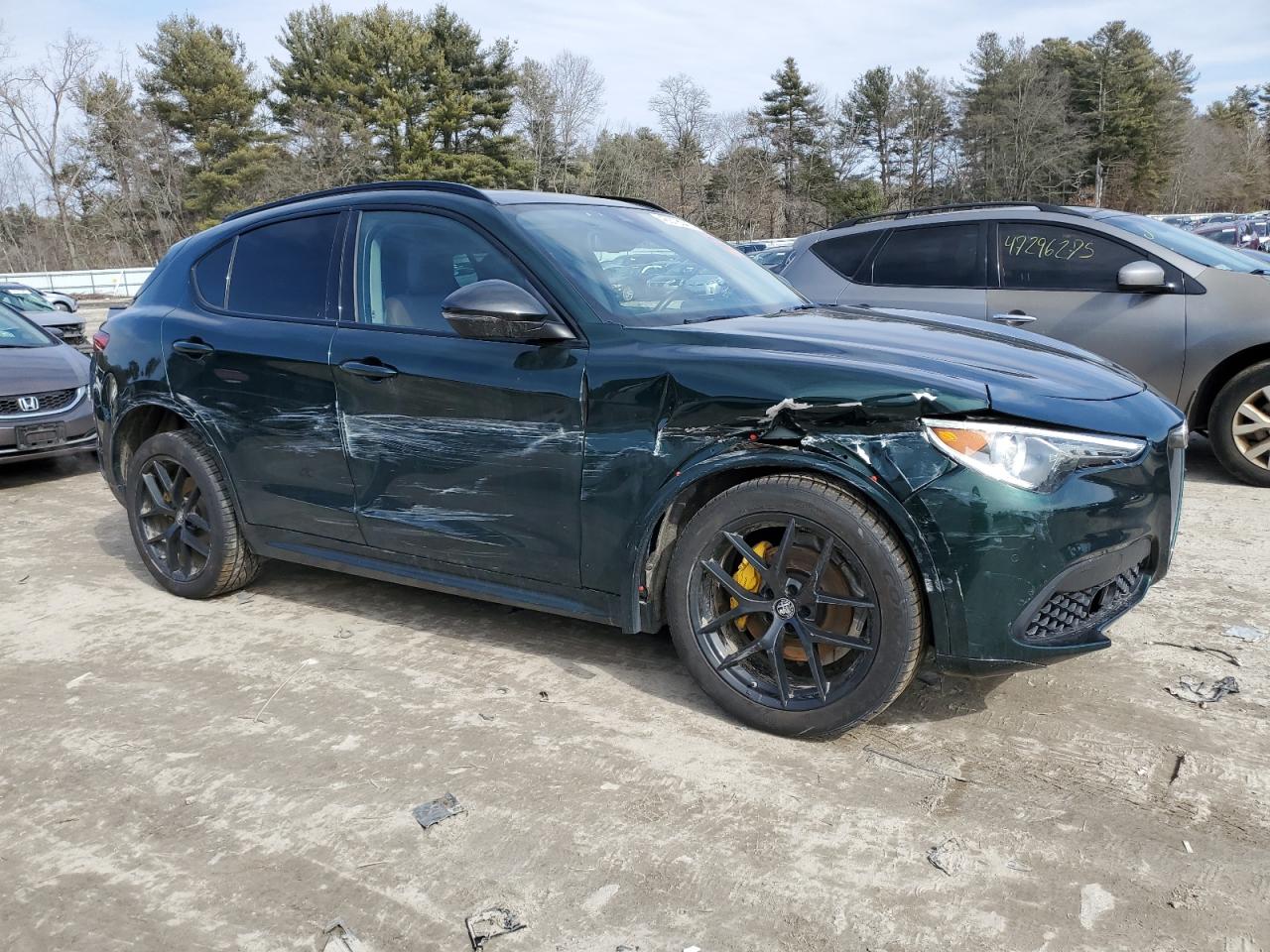 2021 Alfa Romeo Stelvio VIN ZASPAKBNXM7D17157 Copart auction photo, front end / side damage thumbnail 4
