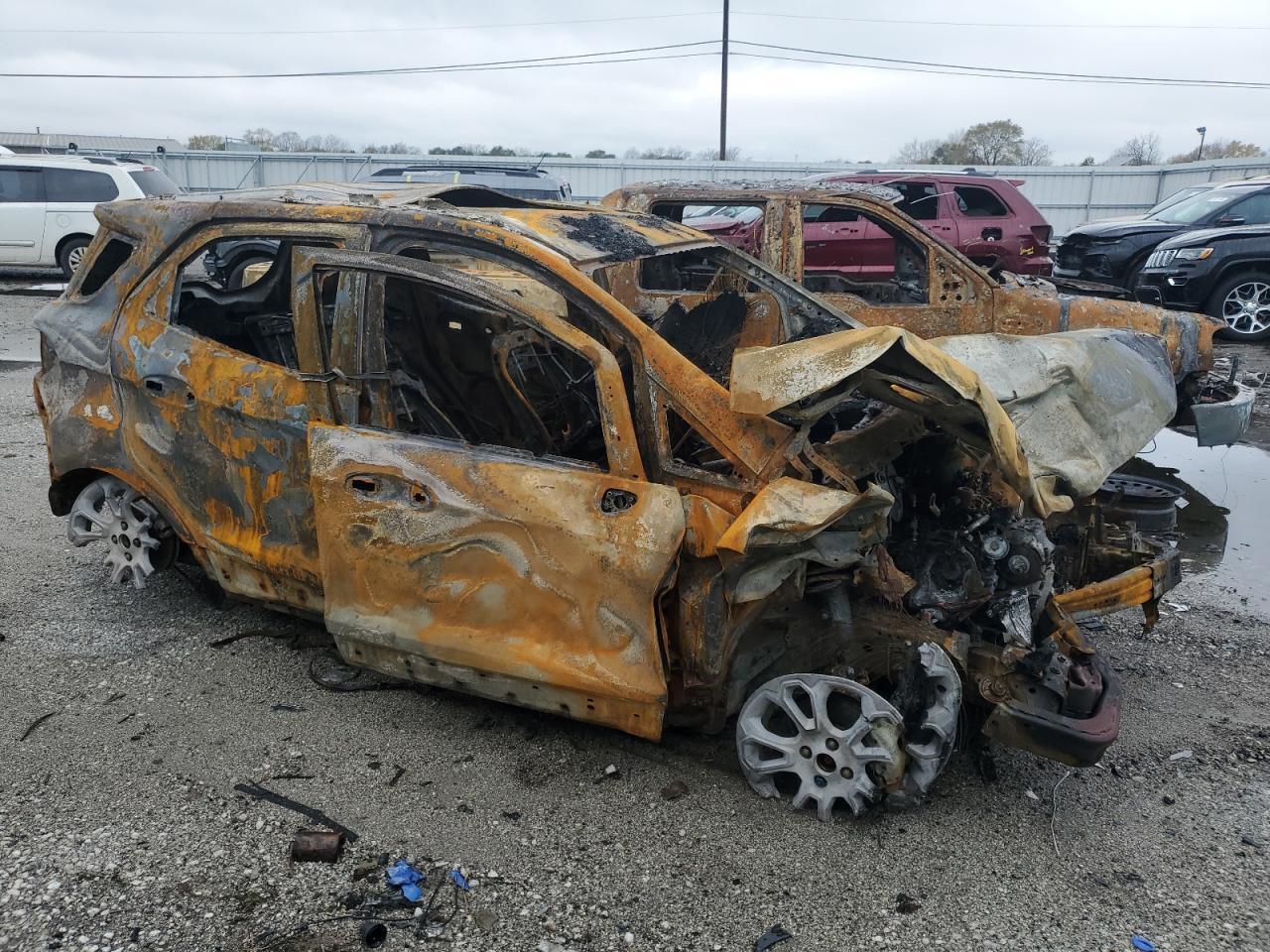 2019 Ford EcoSport VIN MAJ3S2KE2KC272844 Copart auction photo, burn damage thumbnail 4
