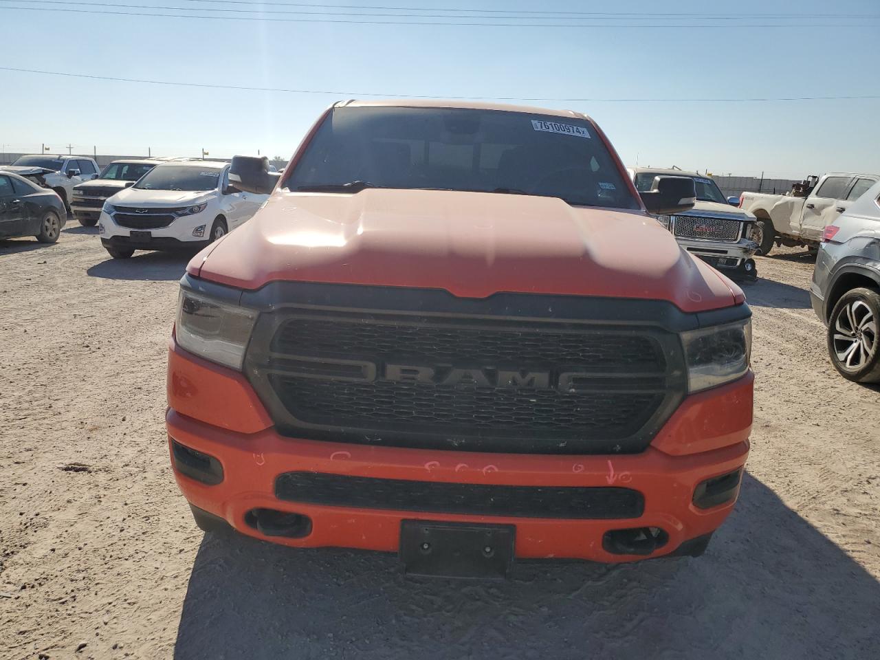 2021 RAM 1500 VIN 1C6SRFFTXMN762884 Copart auction photo, rear end / hail damage thumbnail 5