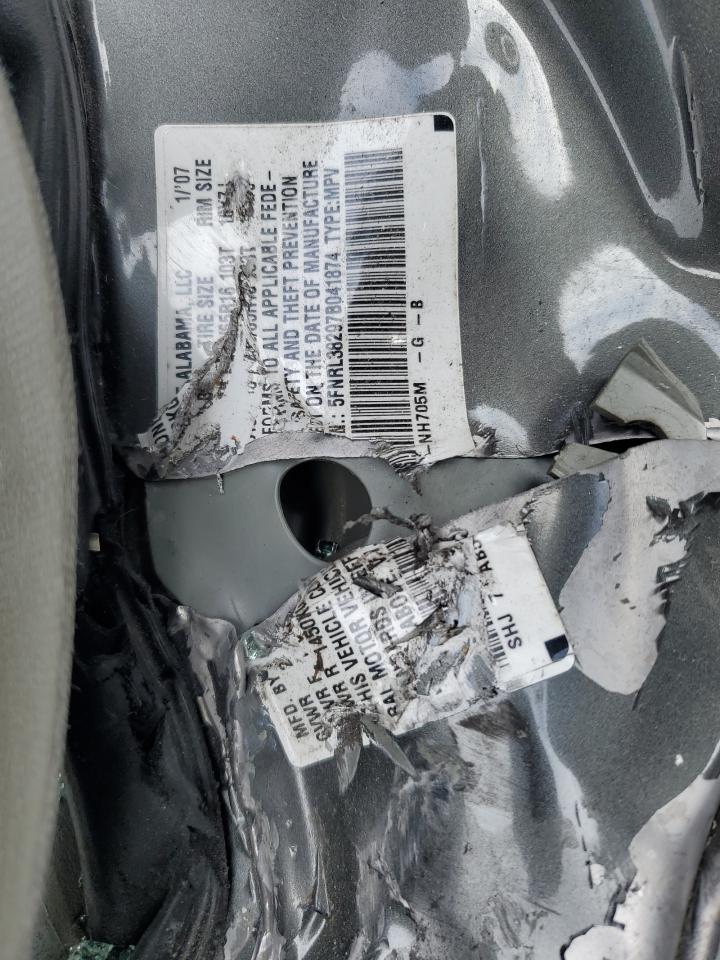 2007 Honda Odyssey VIN 5FNRL38297B041874 Copart auction photo, side damage thumbnail 15