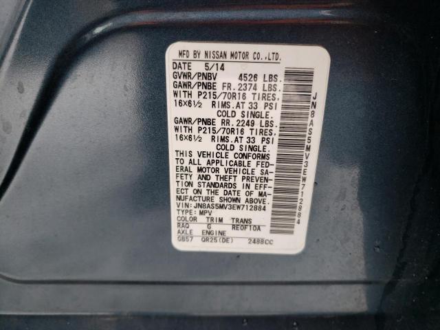 2014 Nissan Rogue VIN JN8AS5MV3EW712884 Copart auction photo, front end damage thumbnail 13