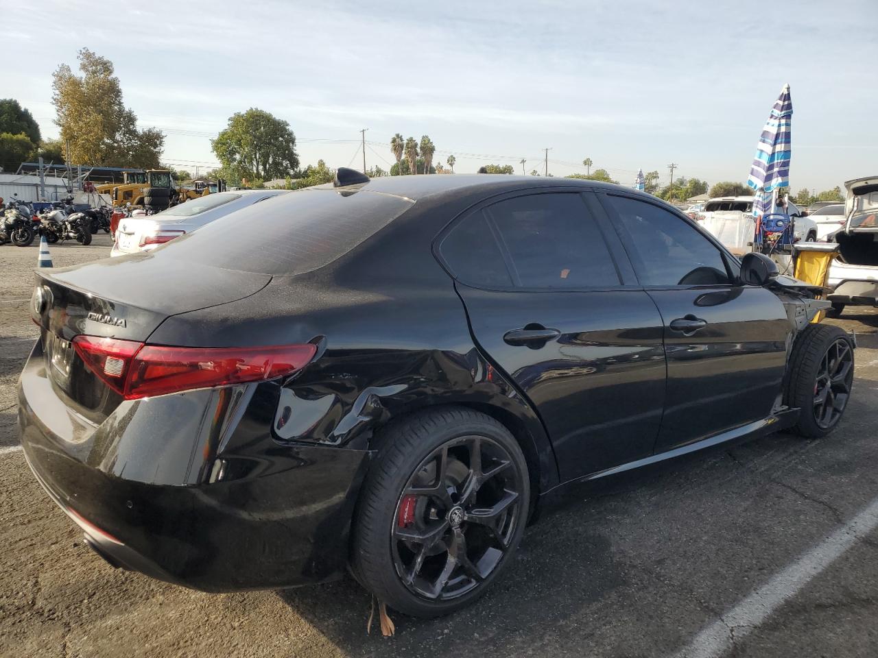2020 Alfa Romeo Giulia VIN ZARFAMAN6L7637579 Copart auction photo, front end / rear end damage thumbnail 3