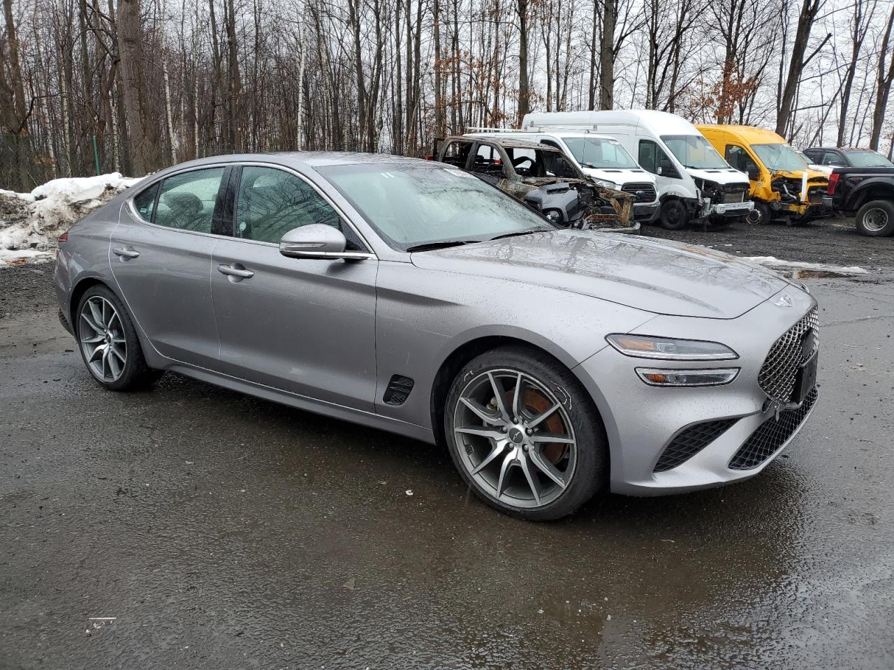 2023 Genesis G70 VIN KMTG34TA5PU129311 Copart auction photo, front end / side damage thumbnail 4