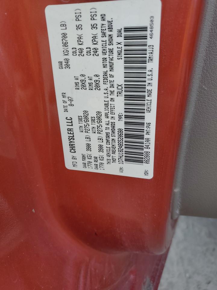2008 Dodge RAM VIN 1D7HU18248S520680 Copart auction photo, side damage thumbnail 12