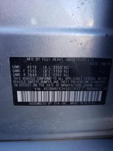 2017 Subaru Legacy VIN 4S3BNAF63H3027411 Copart auction photo, front end damage thumbnail 13