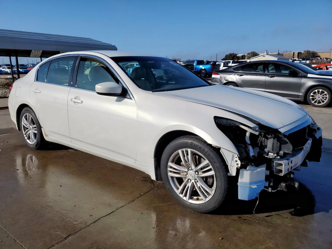 2012 Infiniti G VIN JN1DV6AP0CM810214 Copart auction photo, front end / side damage thumbnail 4