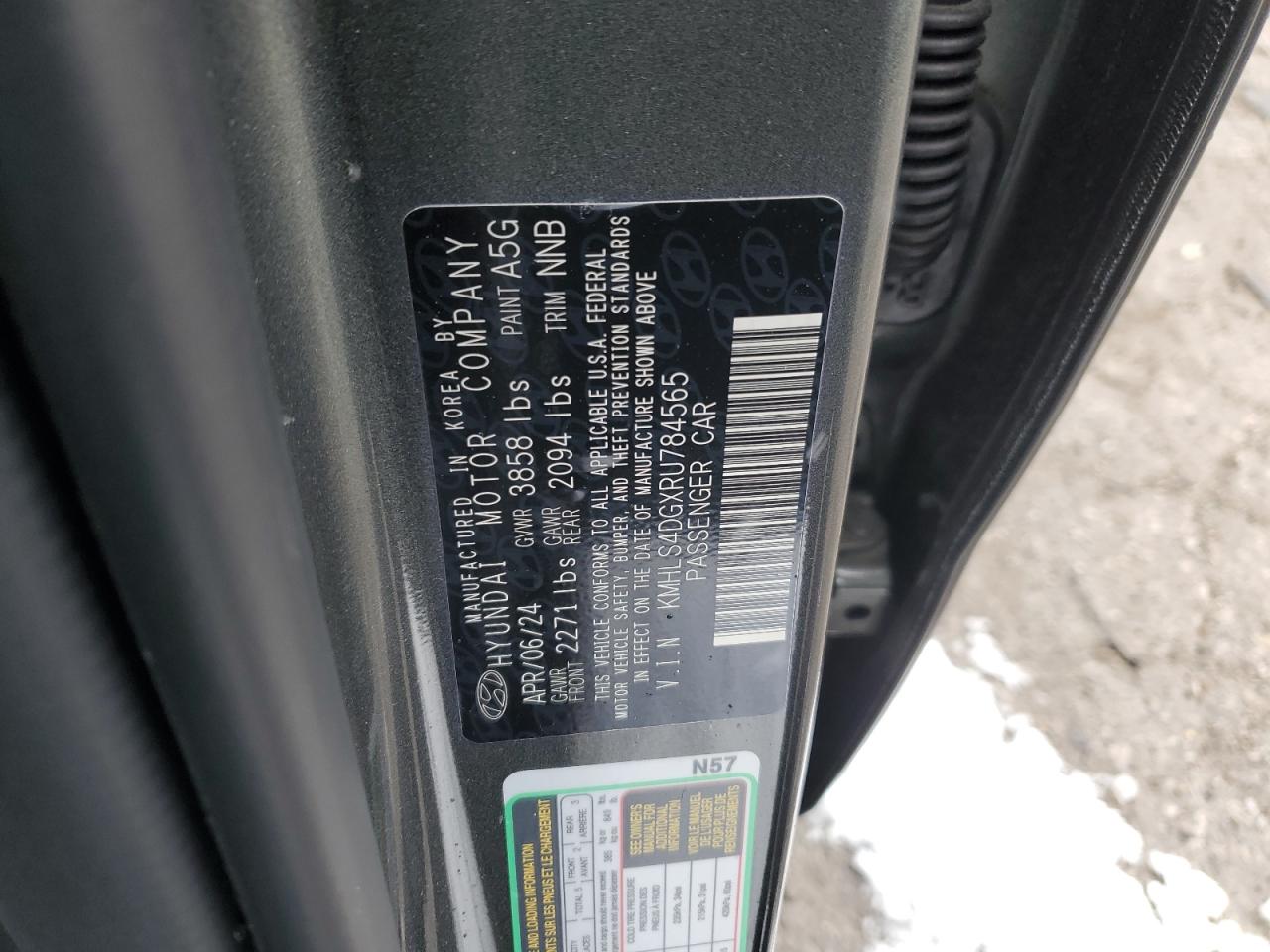 2024 Hyundai Elantra VIN KMHLS4DGXRU784565 Copart auction photo, front end / minor dent/scratches damage thumbnail 14